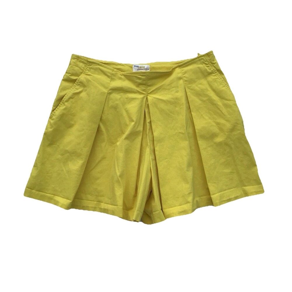 Anthropologie Maeve Sz 12 Pleated Skort Bright Yellow Preppy